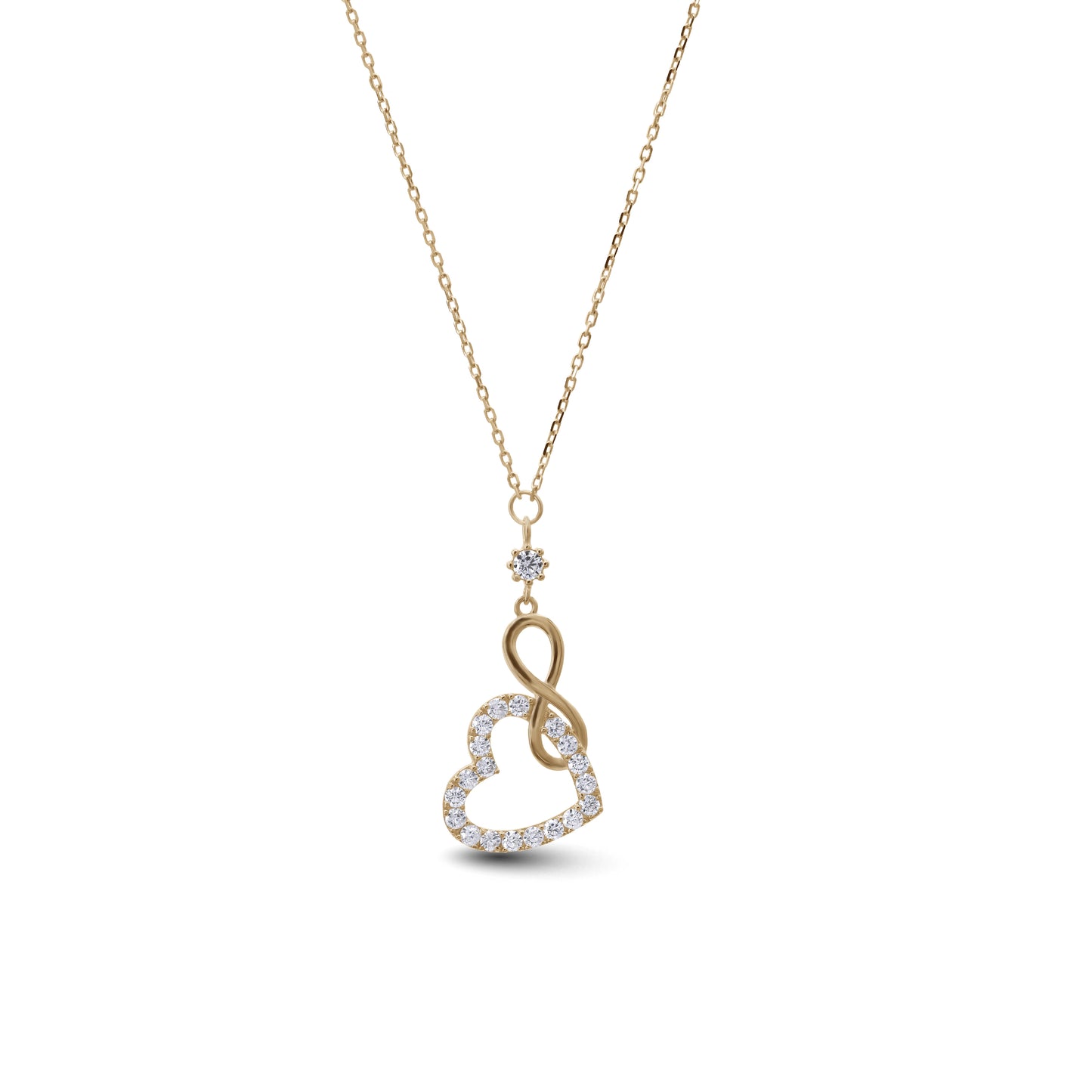 Infinity Heart Necklace | 18k Yellow Gold