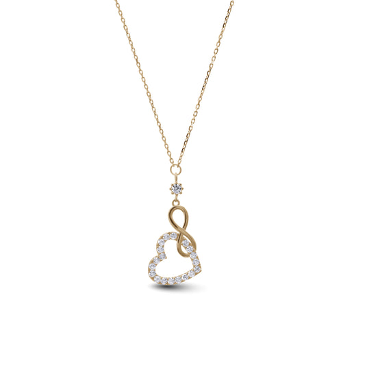 Infinity Heart Necklace | 18k Yellow Gold