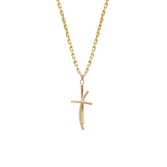 Crossover Cross Pendant | 18k Yellow Gold