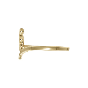 Letter Yaa Ring | 18k Yellow Gold