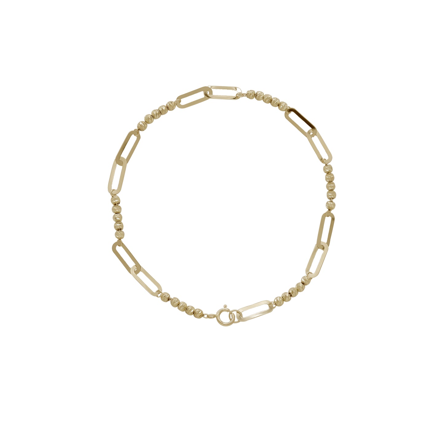 Modern Beaded Link Bracelet – 18k Yellow Gold | Jamal Al Muhra