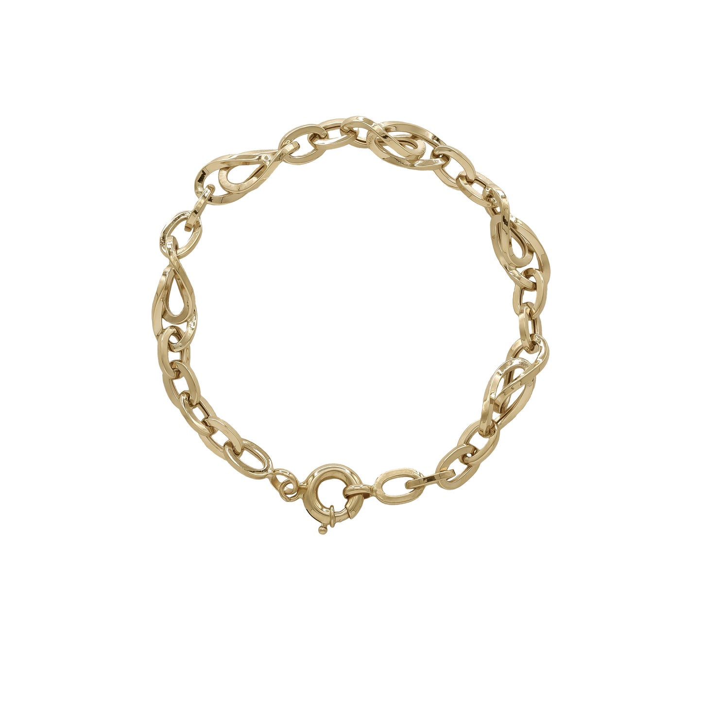 Elegant Teardrop Link Bracelet – 18k Yellow Gold | Jamal Al Muhra