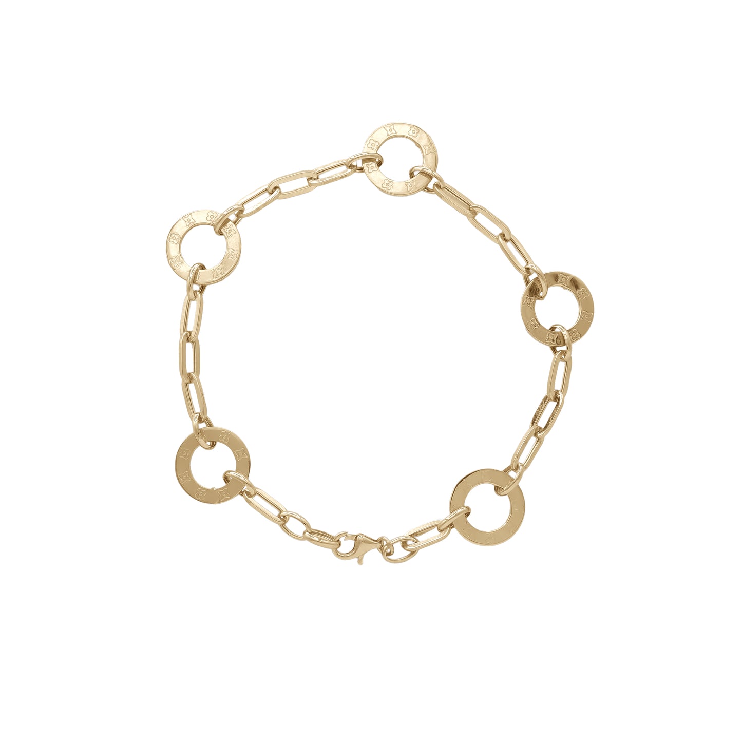 18k Yellow Gold Circle Link Chain Bracelet | Jamal Al Muhra