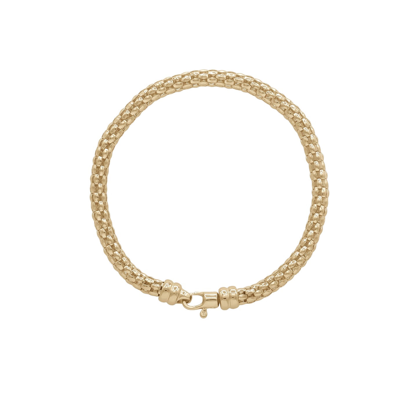 18k Yellow Gold Beaded Mesh Chain Bracelet | Jamal Al Muhra