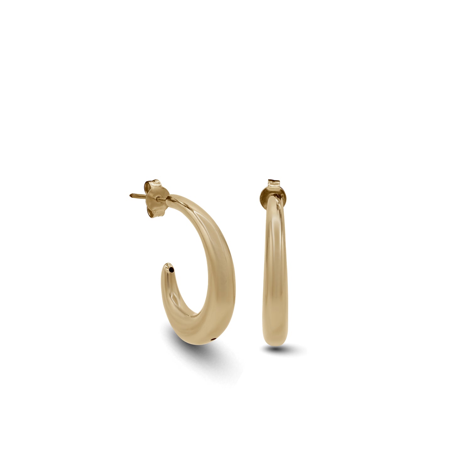 18k Gold Bold Hoop Earrings | Sleek Modern Design | Jamal Al Muhra