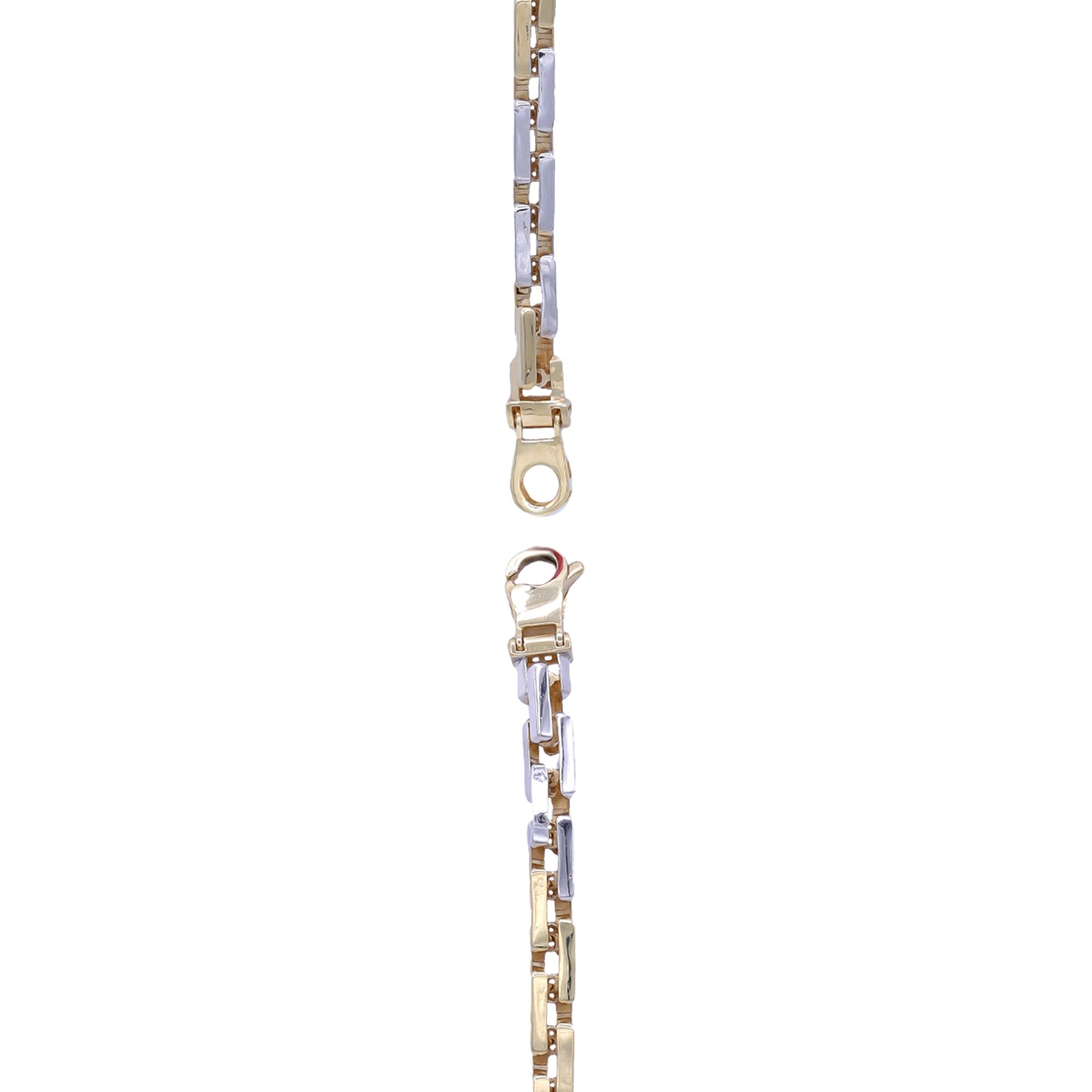 Two Tone Box Link Chain Bracelet – 18k Yellow & White Gold | Jamal Al Muhra