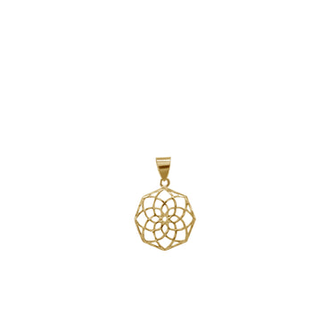 Geometric Flower Pendant | 18k Yellow Gold