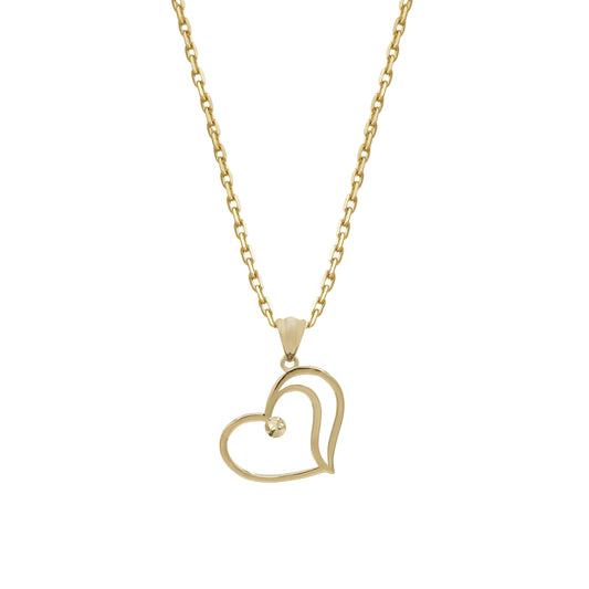 18k Yellow Gold Double Heart Pendant | Jamal Al Muhra