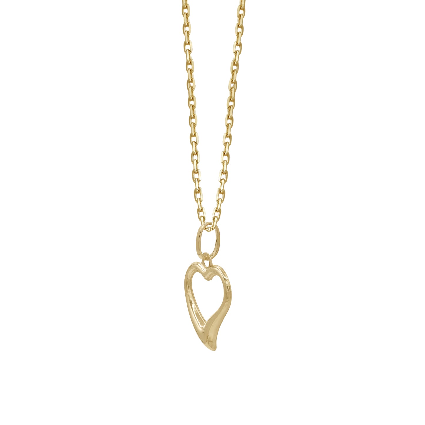 18k Yellow Gold Open Heart Pendant Necklace | Jamal Al Muhra
