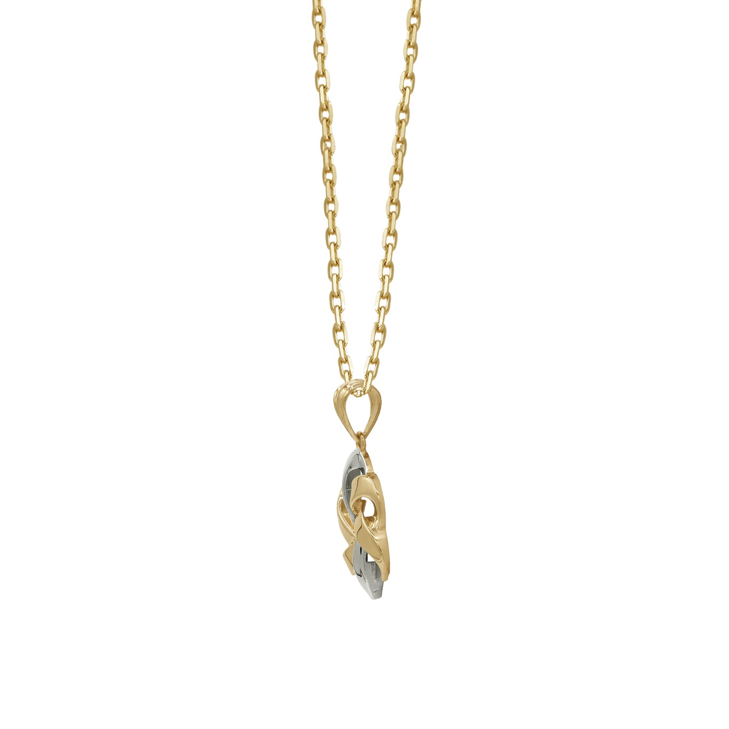 18k Two-Tone Gold Knot Pendant Necklace | Lucky Knot Design