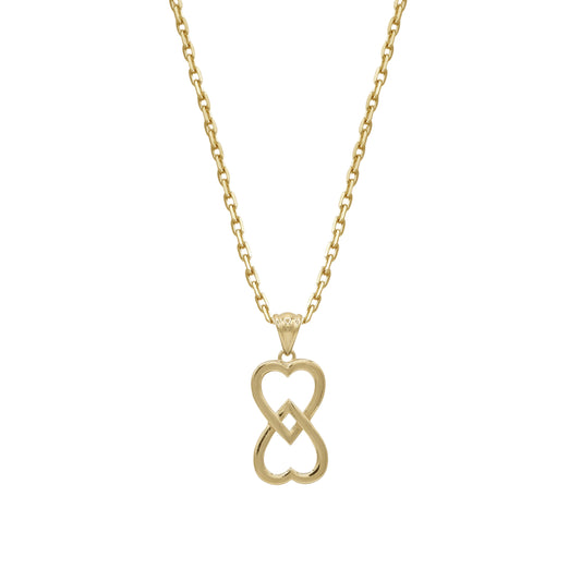 18k Gold Double Heart Infinity Pendant | Symbol of Endless Love | Jamal Al Muhra