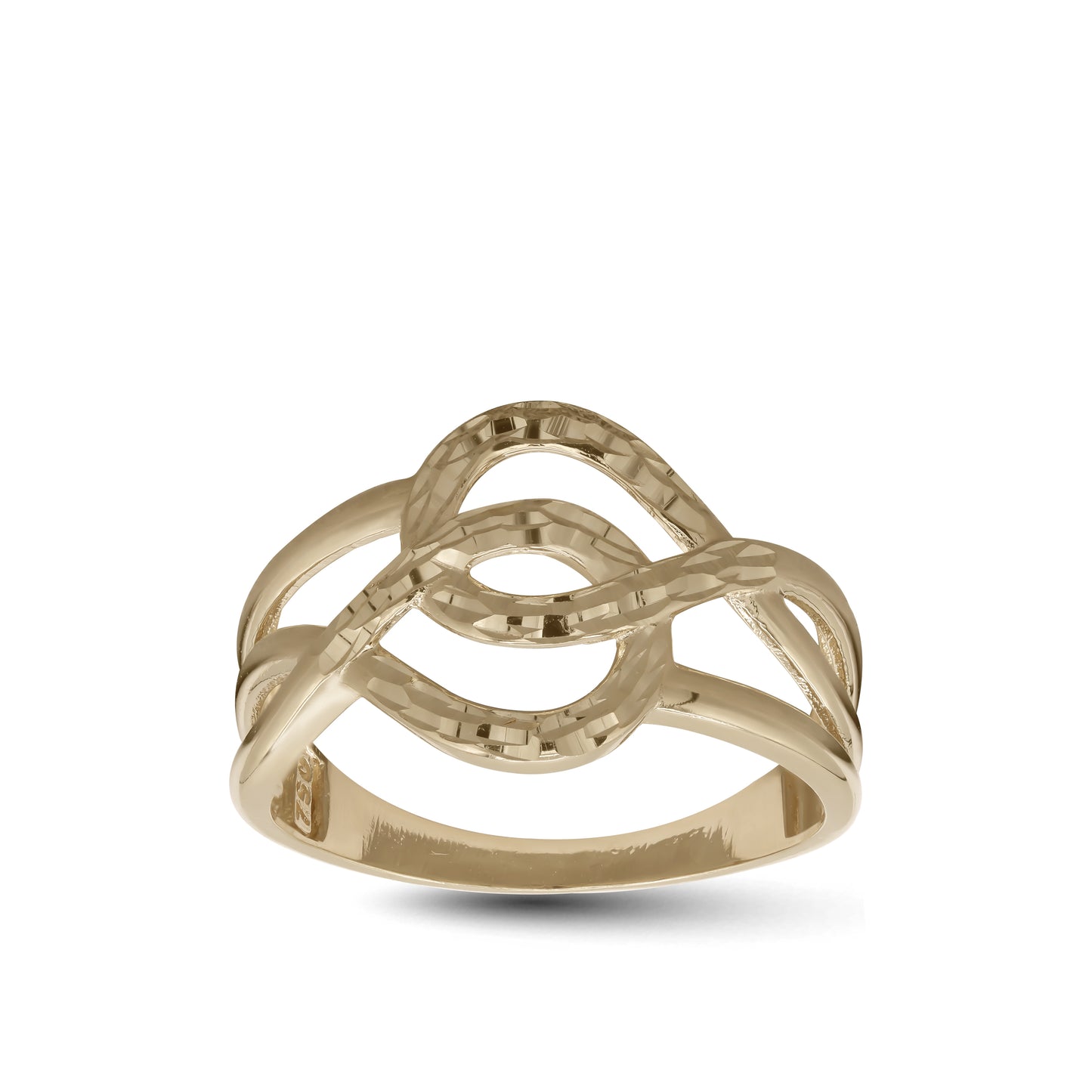 18k Yellow Gold Intertwined Textured Ring | Jamal Al Muhra