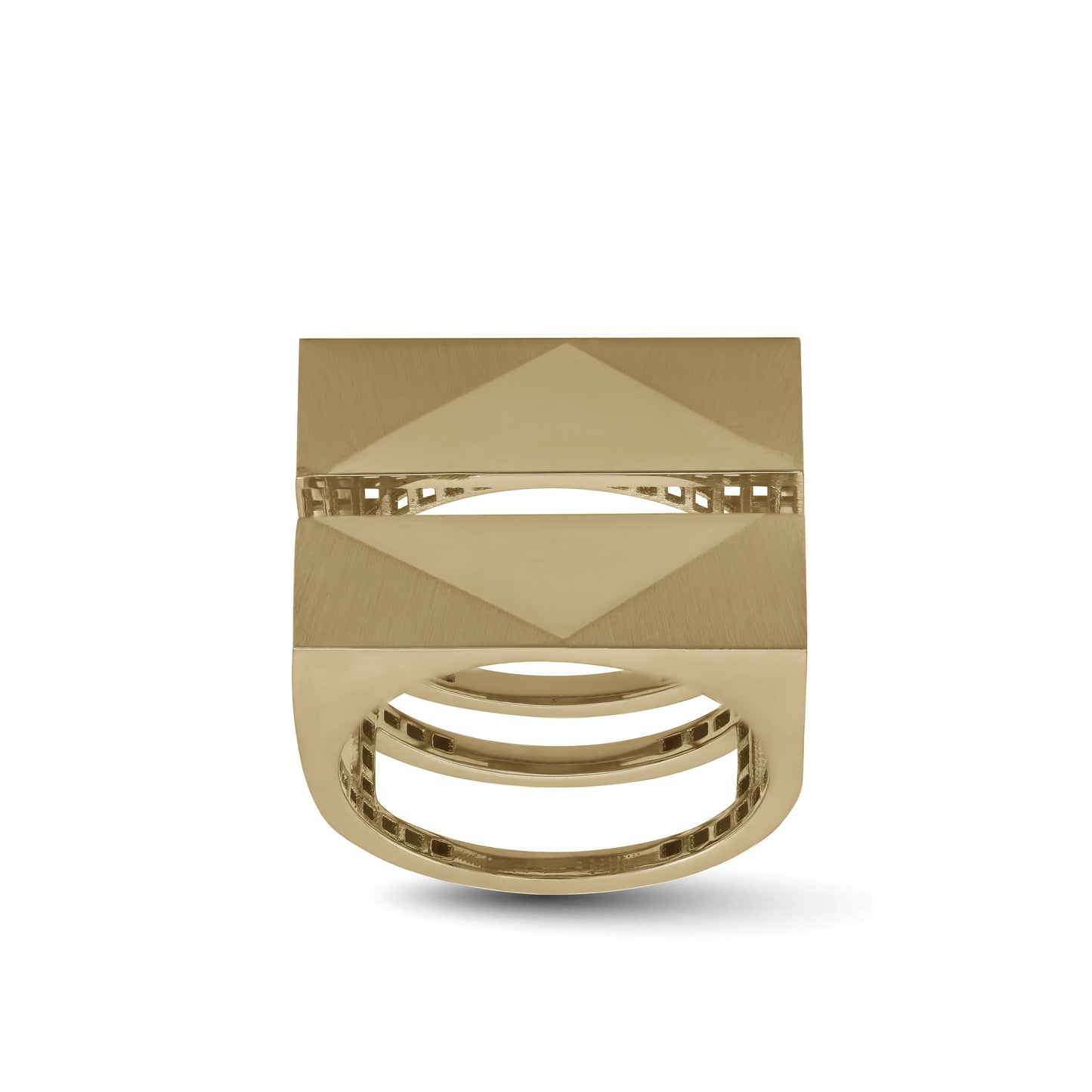 18k Yellow Gold Geometric Statement Ring | Jamal Al Muhra