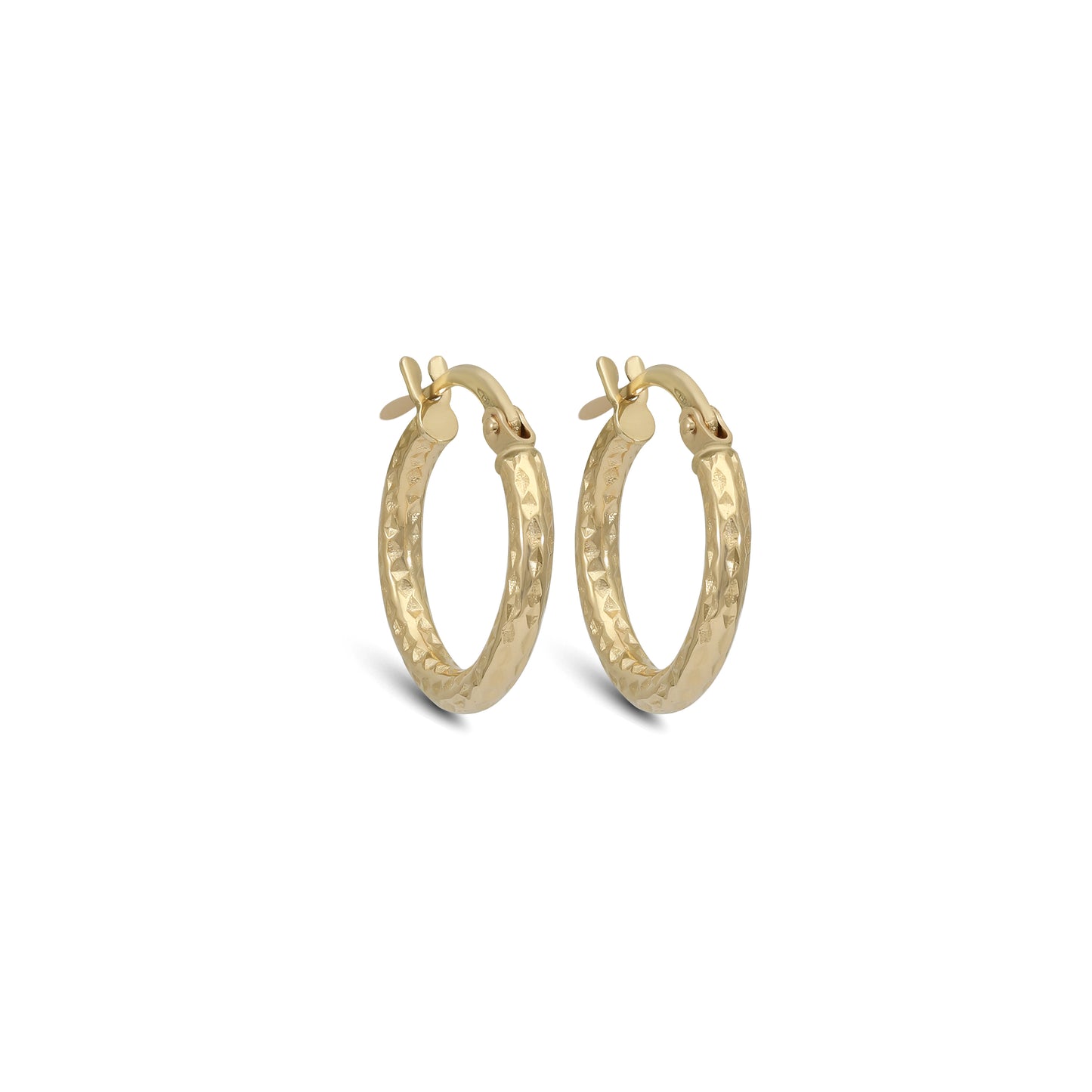 Slightly Twisted Thin Designed Cut Tube Earrings - 18k Yellow Gold from Jamal Al Muhra