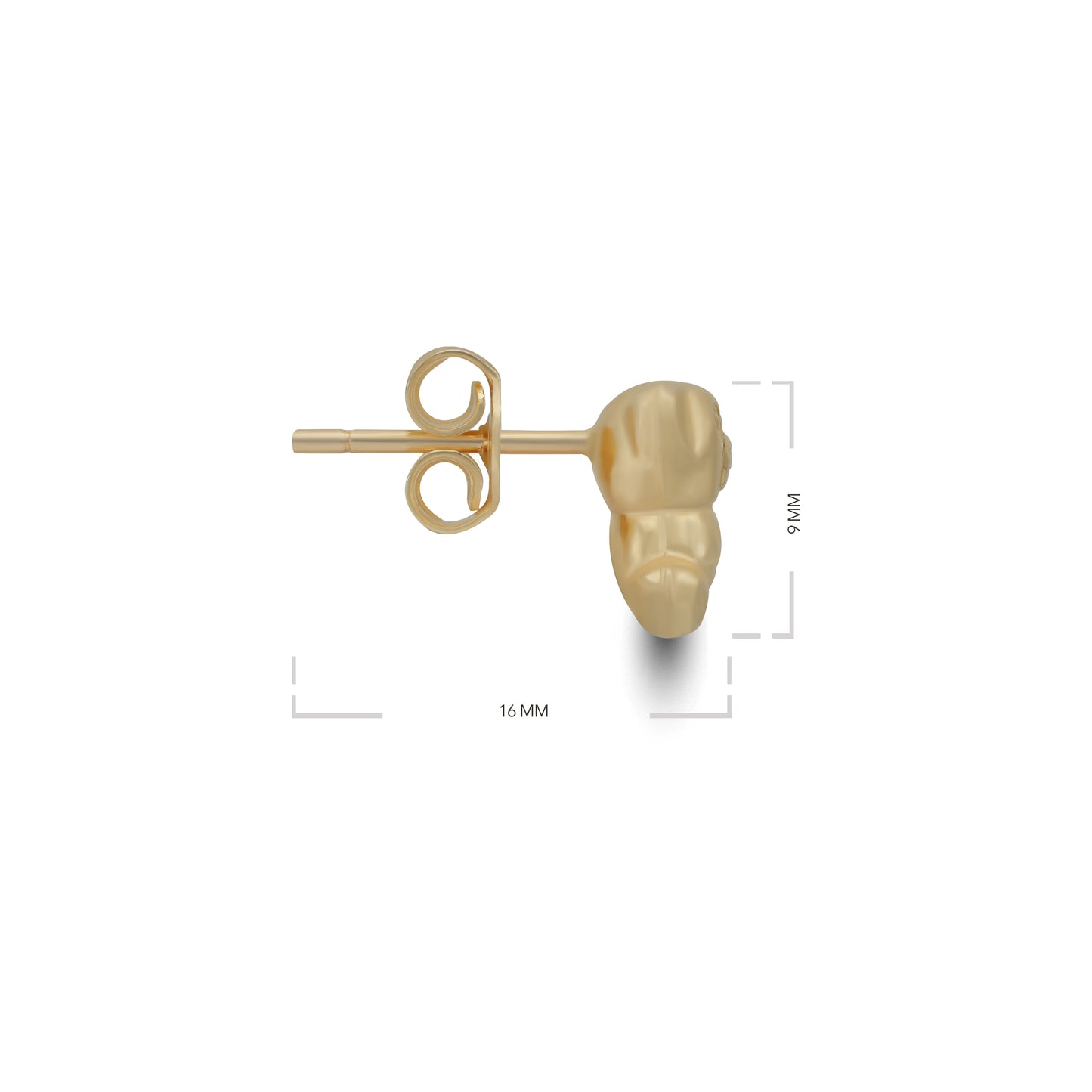 Bear Stud Earrings - 18k Yellow Gold from Jamal Al Muhra