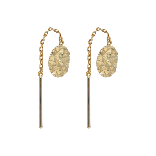Round Designed Cut Tictac Earrings - 18k Yellow Gold from Jamal Al Muhra