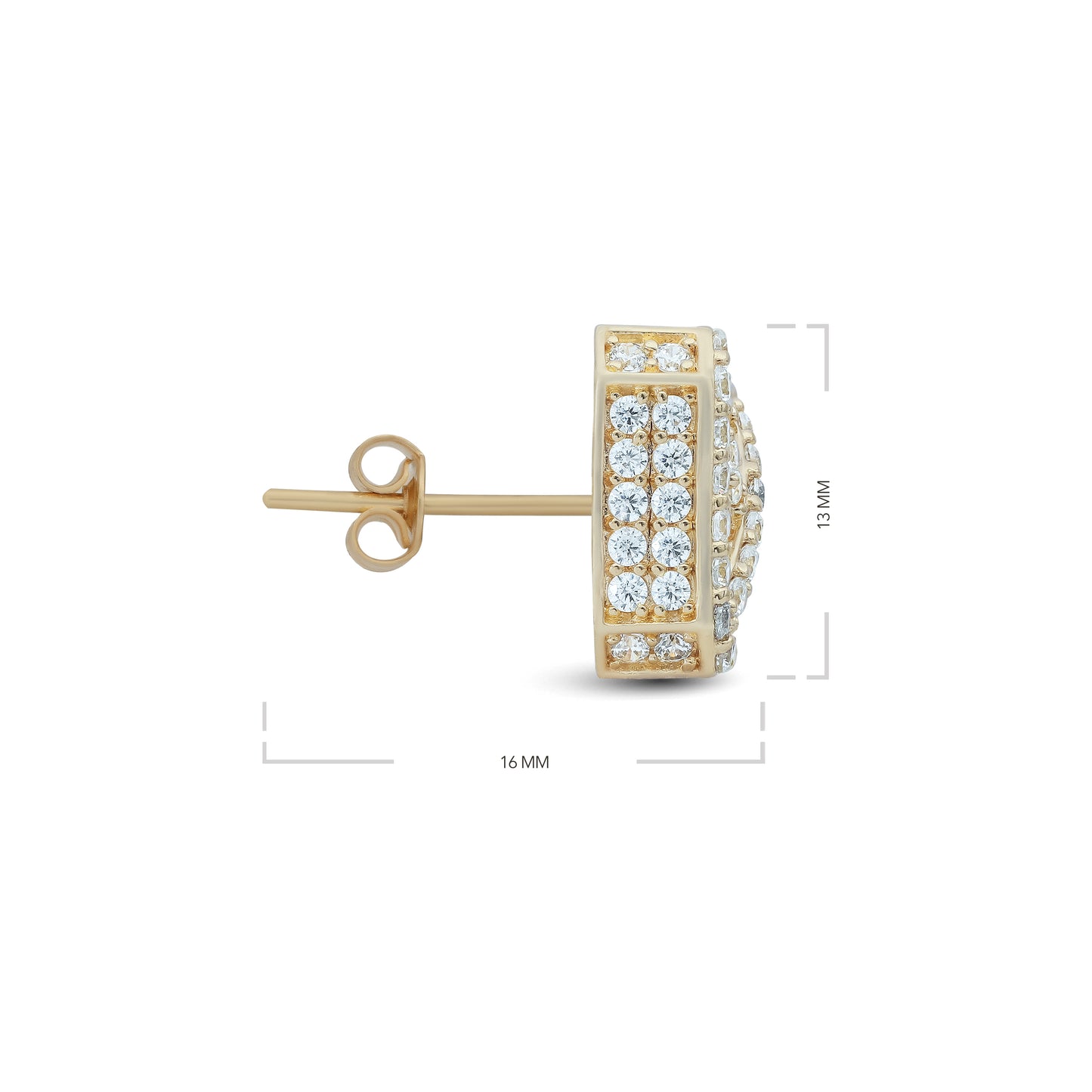 Dome Clustered Square Stud Earrings - 18k Yellow Gold from Jamal Al Muhra