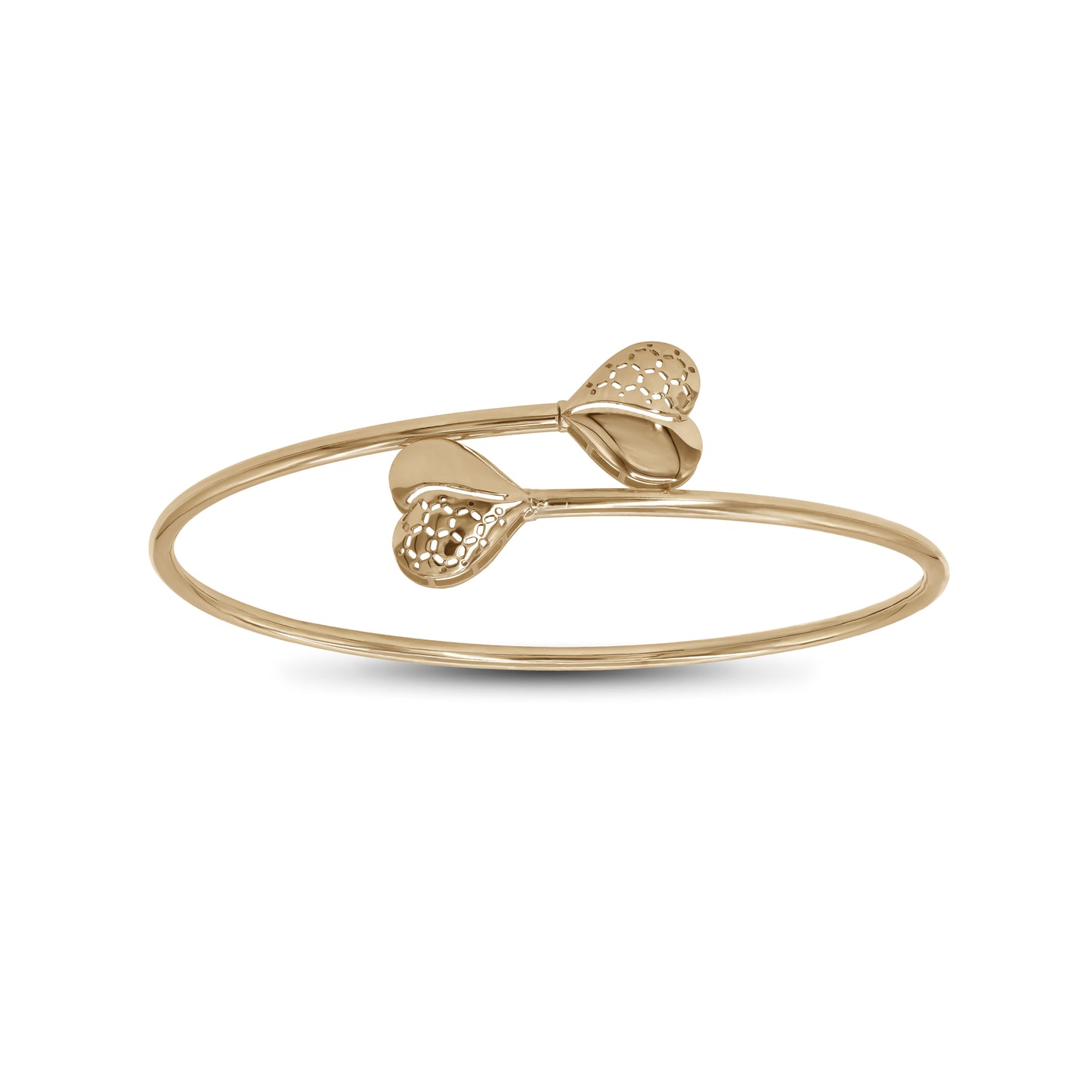 Openwork Heart Bypass Bangle | 18k Yellow Gold