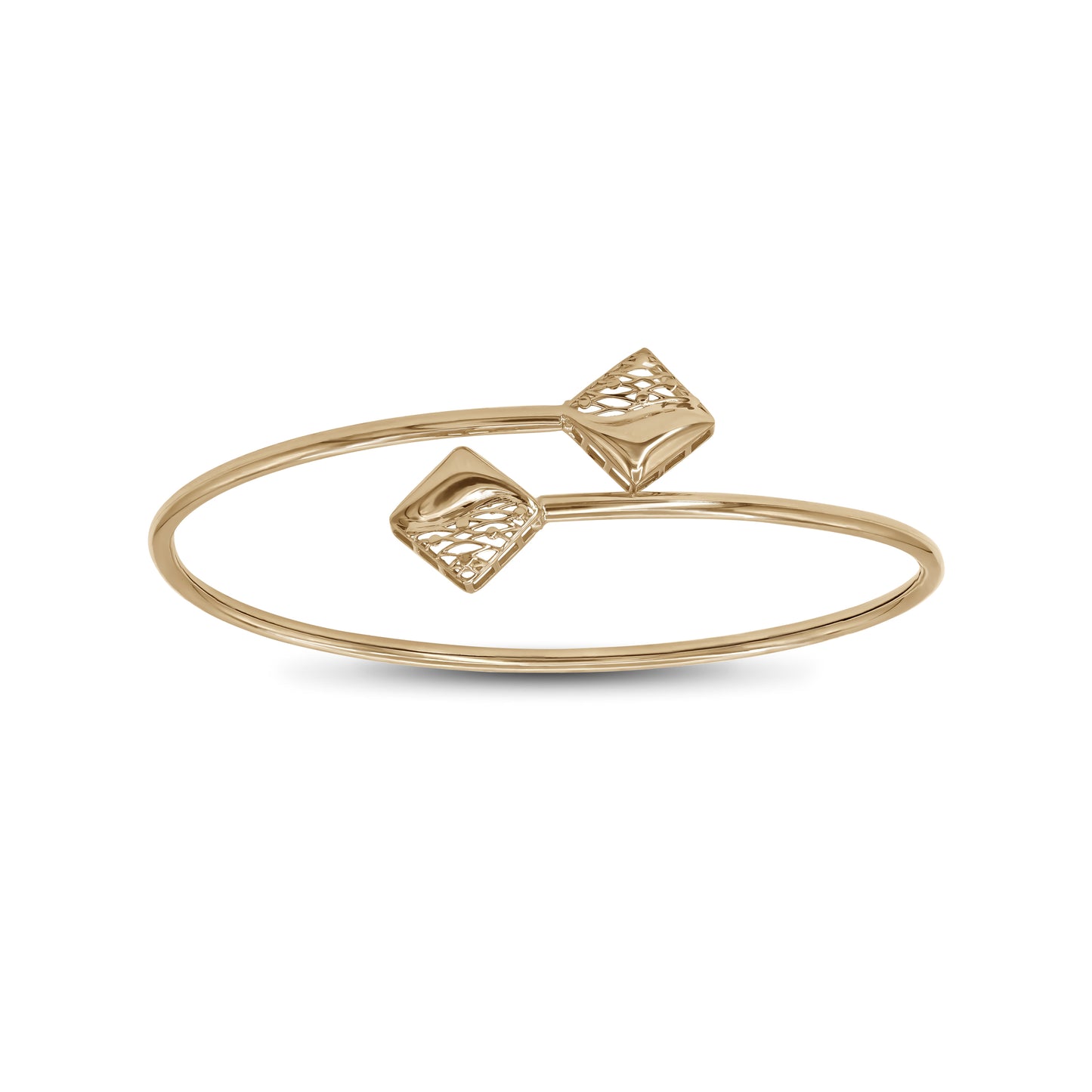Openwork Kite Bypass Bangle | 18k Yellow Gold