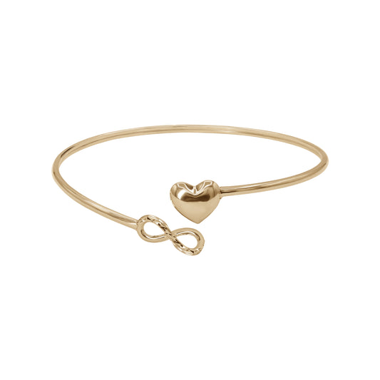 Heart & Infinity Bangle | 18k Yellow Gold