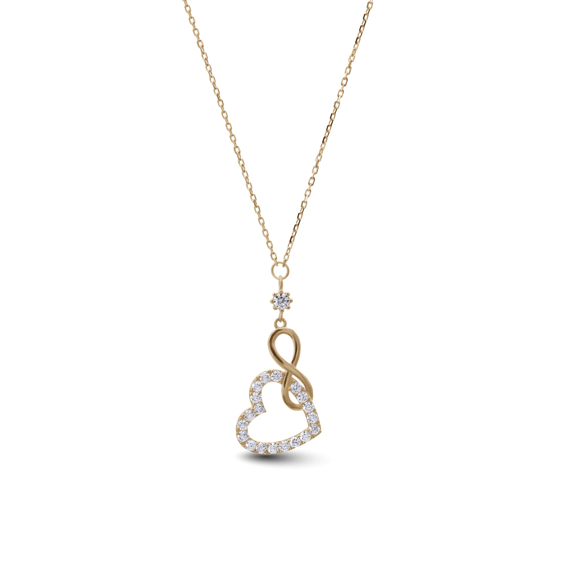 Infinity Heart Necklace | 18k Yellow Gold