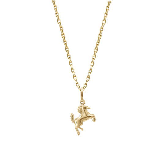 Leaping Horse Pendant | 18k Yellow Gold