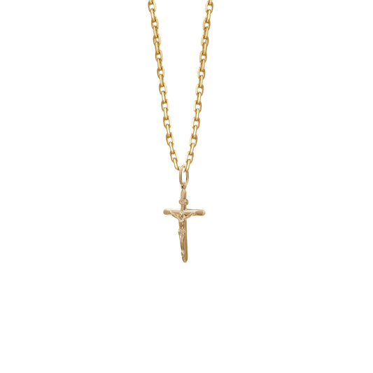 Petite Crucifix Pendant | 18k Yellow Gold
