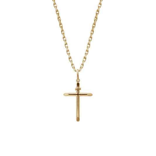 Simple Cross Pendant | 18k Yellow Gold