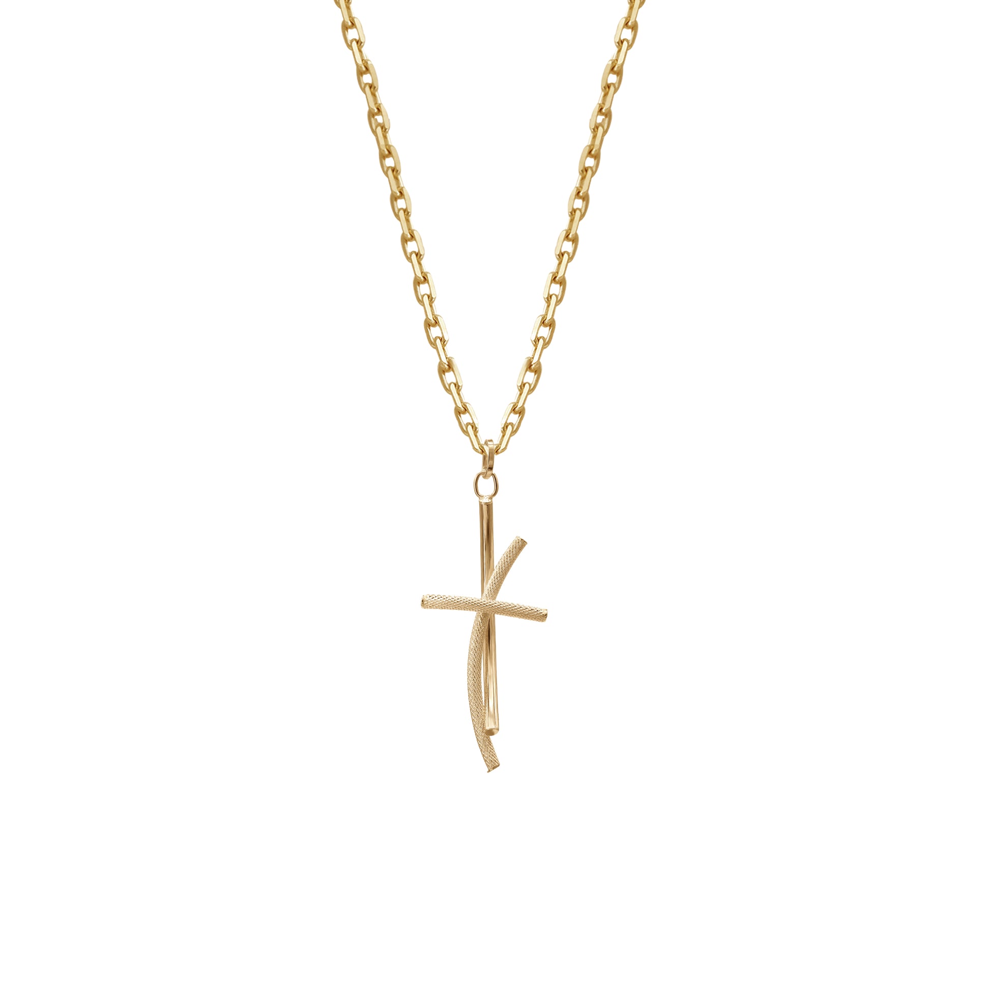 Crossover Cross Pendant | 18k Yellow Gold