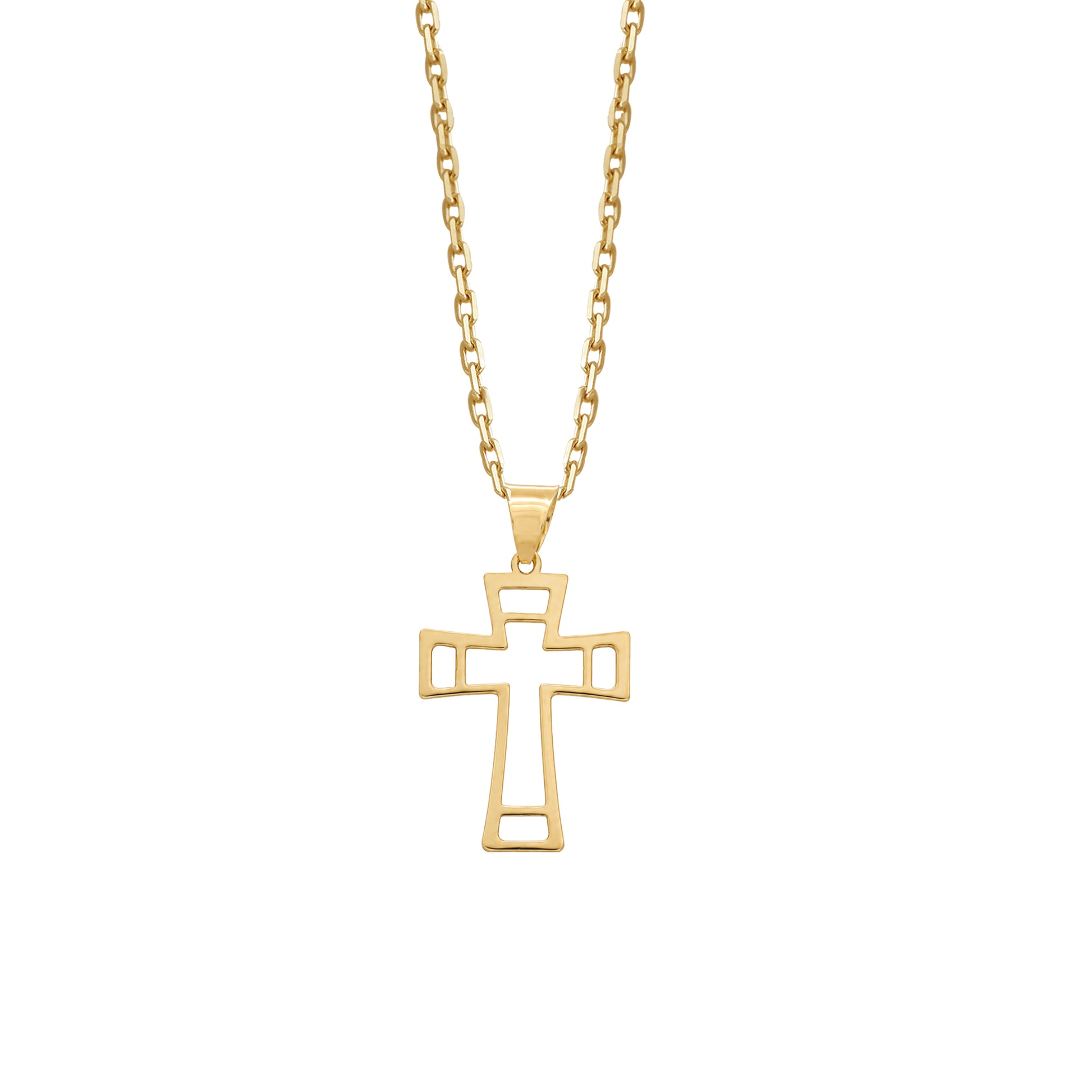 Openwork Cross Pendant | 18k Yellow Gold