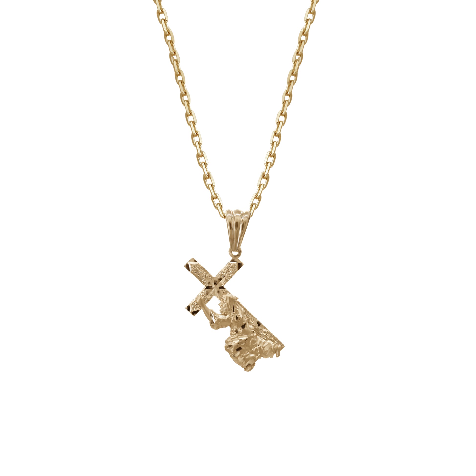 Christ Carrying the Cross Pendant | 18k Yellow Gold