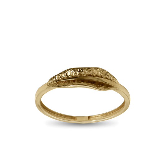 Textured Wave Ring | 18k Yellow Gold