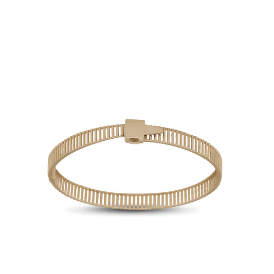 Openwork Stripe Bangle – 18k Yellow Gold | Jamal Al Muhra