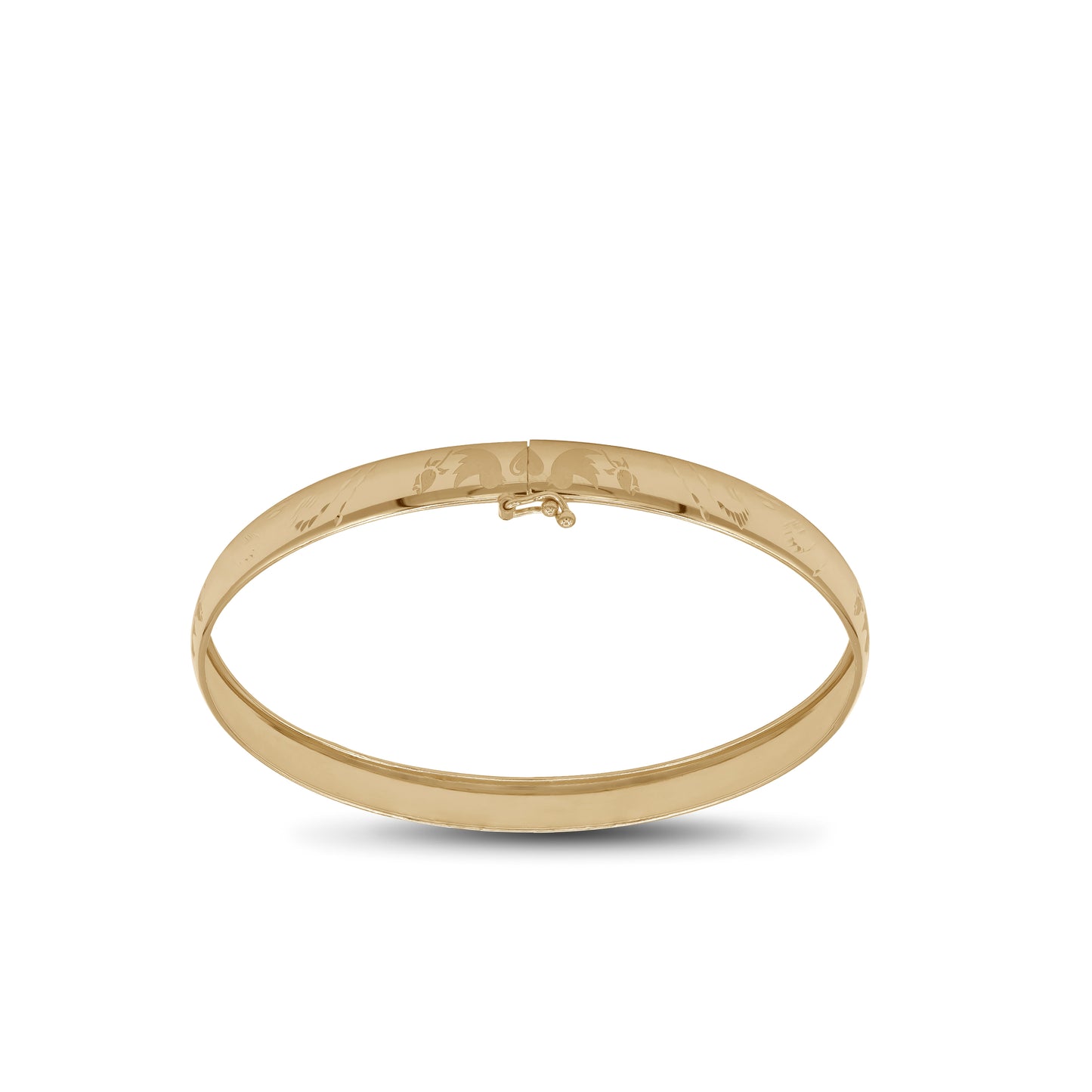 Floral Engraved Bangle – 18k Yellow Gold | Jamal Al Muhra