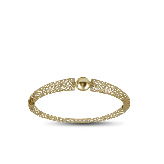 Filigree Ball Bangle – 18k Yellow Gold | Jamal Al Muhra