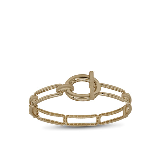 Geometric Link Bangle – 18k Yellow Gold | Jamal Al Muhra