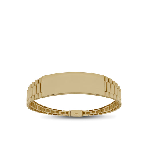 ID Plate Bangle – 18k Yellow Gold | Jamal Al Muhra