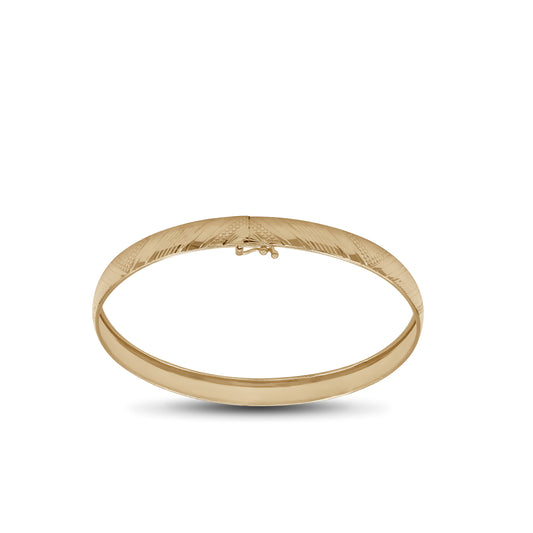 Geometric Engraved Bangle – 18k Yellow Gold | Jamal Al Muhra