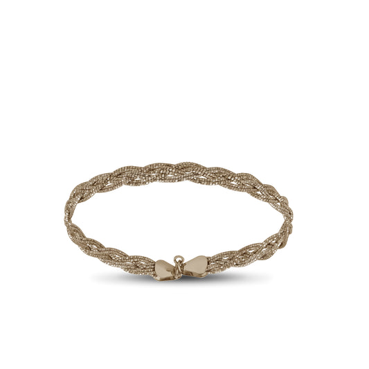 Braided Mesh Bangle – 18k Yellow Gold | Jamal Al Muhra