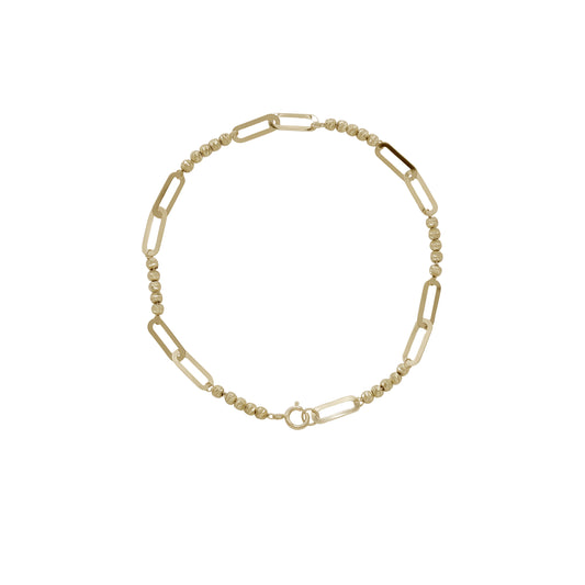 Modern Beaded Link Bracelet – 18k Yellow Gold | Jamal Al Muhra