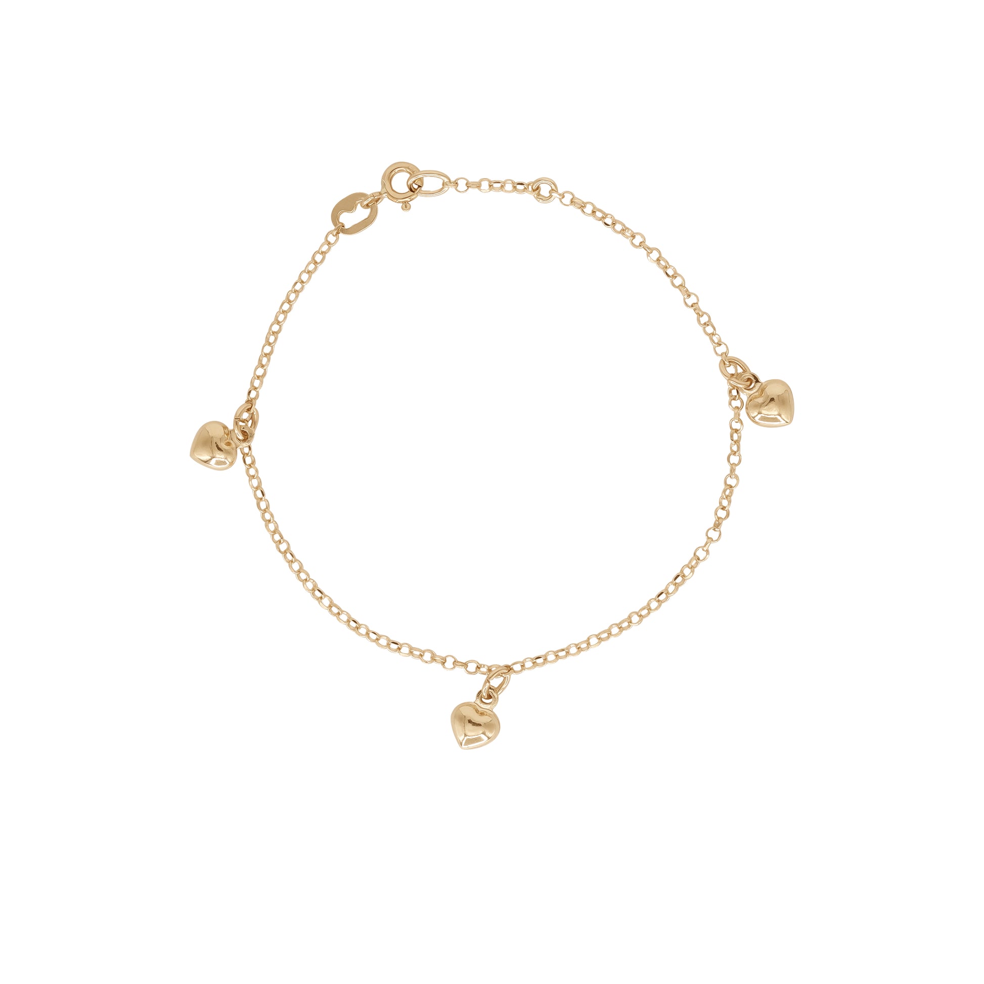 Heart Charm Chain Bracelet โ 18k Yellow Gold Jamal Al Muhra