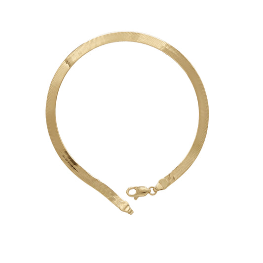 Refined Flat Snake Bracelet – 18k Yellow Gold | Jamal Al Muhra
