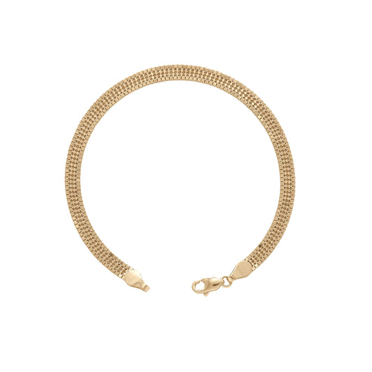 Geometric Mesh-Link Bracelet – 18k Yellow Gold | Jamal Al Muhra