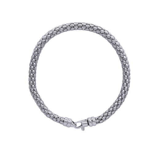 Textured Rope Bracelet – 18k White Gold | Jamal Al Muhra