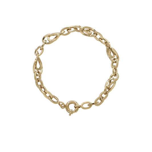 Elegant Teardrop Link Bracelet – 18k Yellow Gold | Jamal Al Muhra
