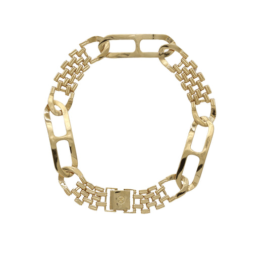Geometric Link Bracelet 18k Yellow Gold | Jamal Al Muhra