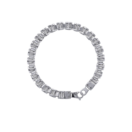 Box Link Bracelet 18k White Gold | Jamal Al Muhra