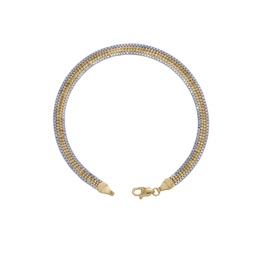 18k Yellow & White Gold Mesh Bracelet | Jamal Al Muhra