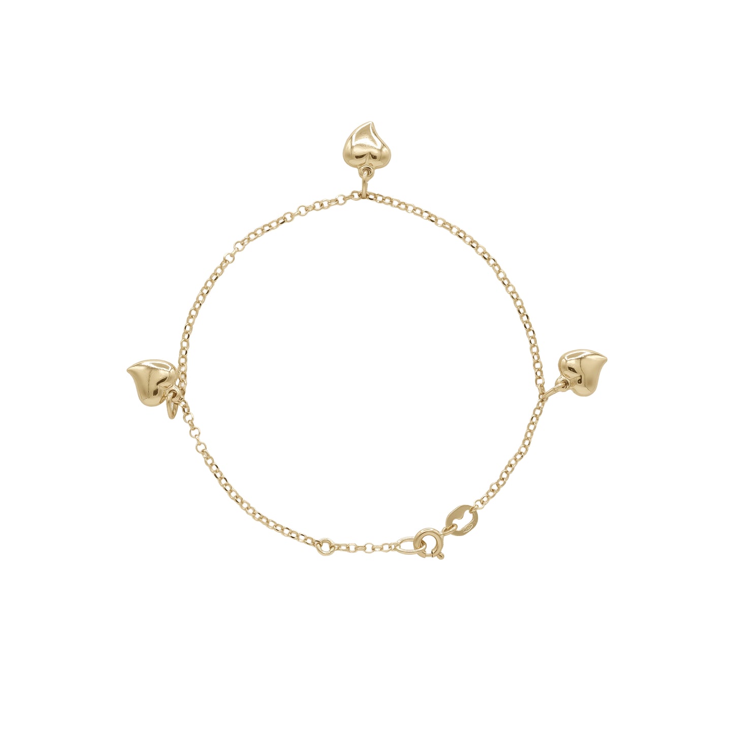18k Yellow Gold Heart Charm Bracelet | Jamal Al Muhra