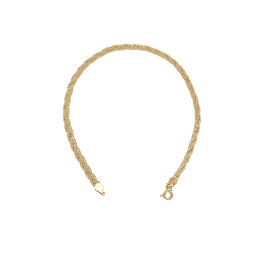 18k Yellow Gold Rope Mesh Twisted Bracelet | Jamal Al Muhra